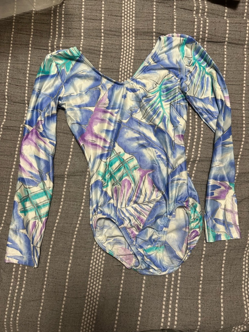 GK Long Sleeve Leotard in Blue, Purple, Teal